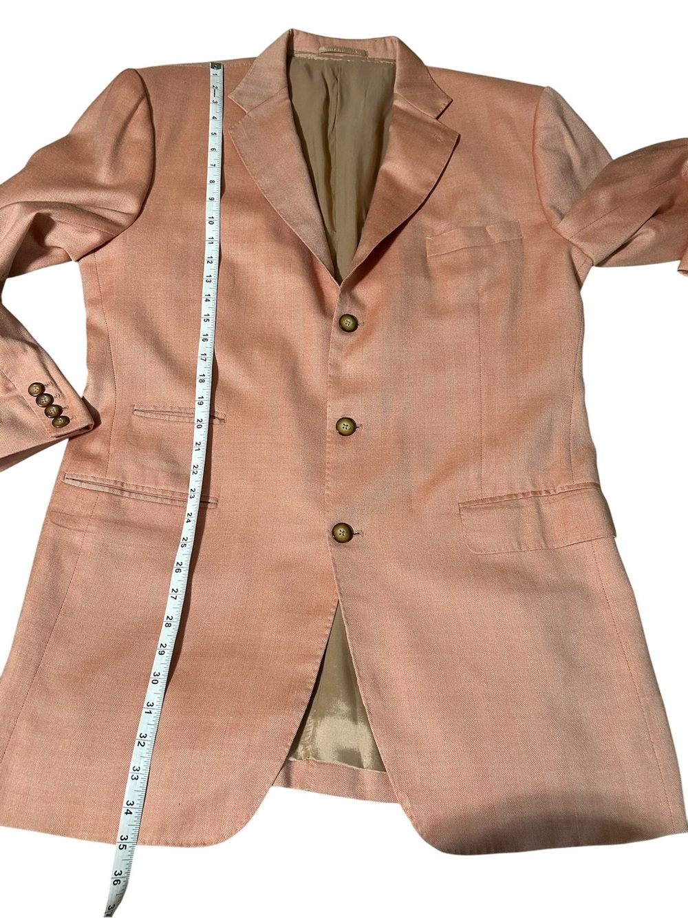 Lanificio di Marzoni
Men's Peach Silk
Wool Blazer Sport Coat
Statement Jacket - Picture 6 of 11